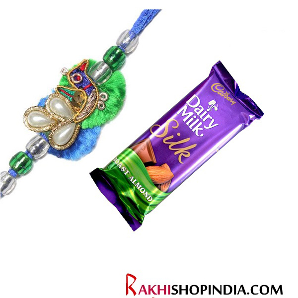 -Mayur Bhai Rakhi with Chocolate,Send Rakhi online,send rakhi,online send rakhi,rakhi to india,send rakhi to india,rakhi shop india