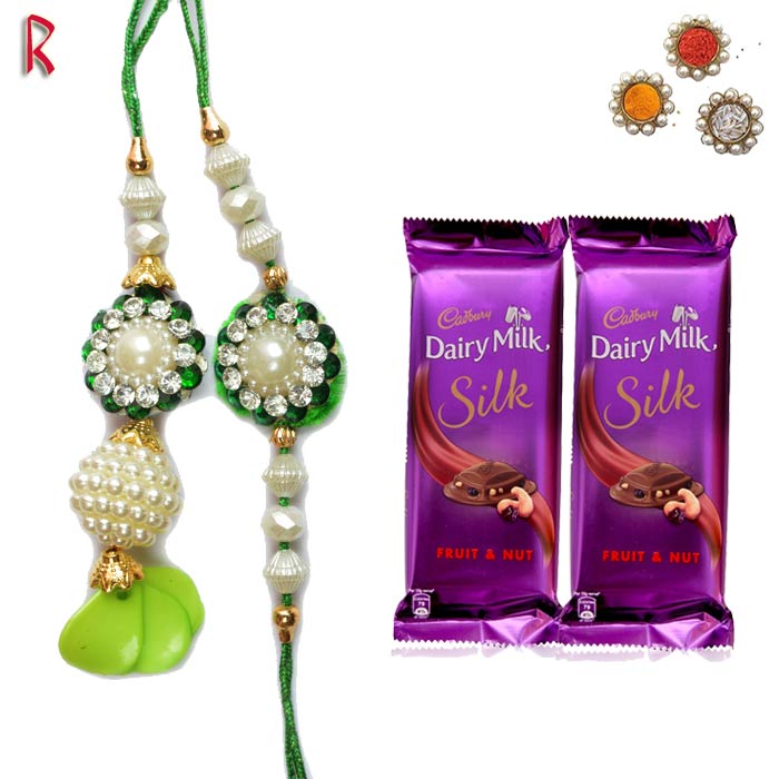 Rakhi With Chocolates-Sparking Pair Rakhi With Chocolate ,Send Rakhi online,send rakhi,online send rakhi,rakhi to india,send rakhi to india,rakhi shop india