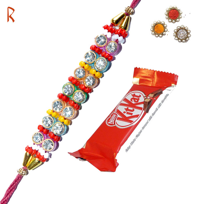 -Spark Diamond Rakhi with KitKat,Send Rakhi online,send rakhi,online send rakhi,rakhi to india,send rakhi to india,rakhi shop india