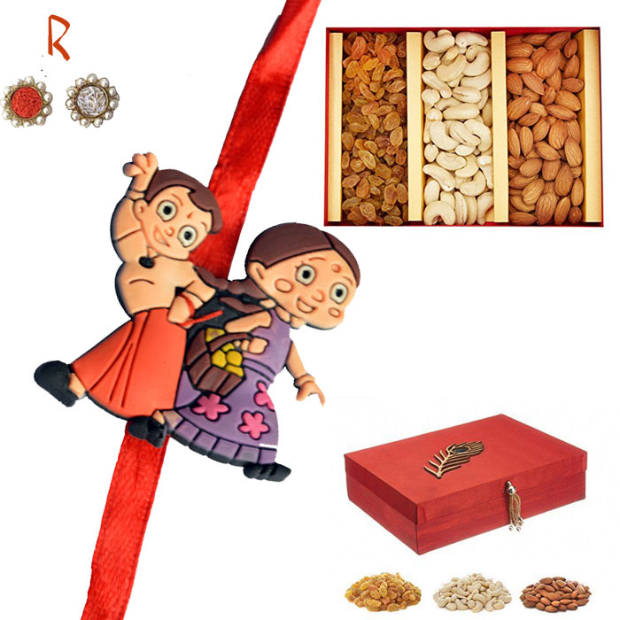 Rakhi with Dry Fruits-Kids Rakhi with  Dry fruits Gift Box,Send Rakhi online,send rakhi,online send rakhi,rakhi to india,send rakhi to india,rakhi shop india