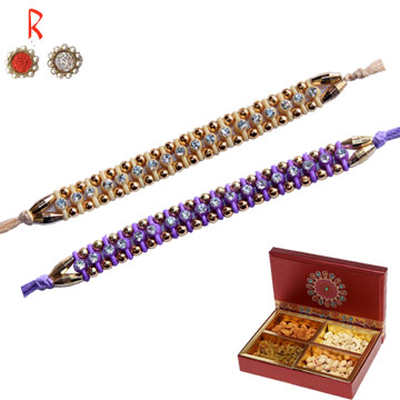 Rakhi Set for 2 Brother with Dry Fruits 