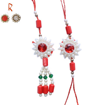-White Flower Pair Rakhi to Brother,Send Rakhi online,send rakhi,online send rakhi,rakhi to india,send rakhi to india,rakhi shop india